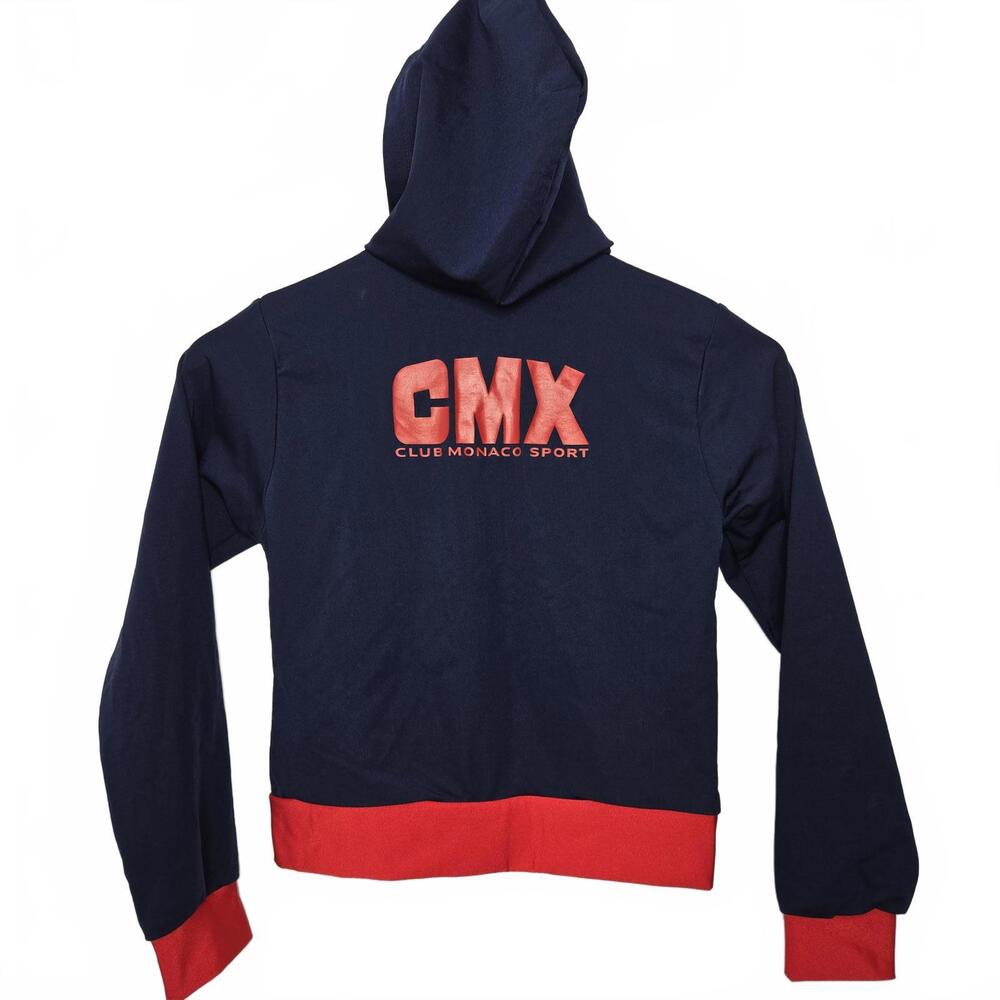 Vintage Club Monaco CMX Jacket Kids 10 Blue Red Nylon Zip Up Hooded 90s
